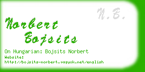 norbert bojsits business card